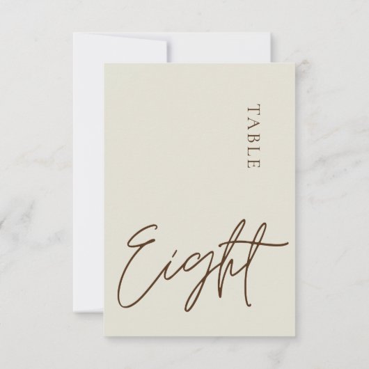 Minimale kalligrafie Tabel acht Tabelnummer Kaart (Achterkant)