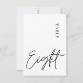 Minimale kalligrafie Tabel acht Tabelnummer Kaart (Achterkant)
