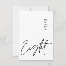 Minimale kalligrafie Tabel acht Tabelnummer Kaart