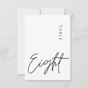 Minimale kalligrafie Tabel acht Tabelnummer Kaart