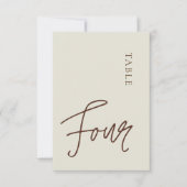 Minimale kalligrafie Tabel fourTable Number Kaart (Voorkant)