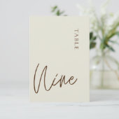 Minimale kalligrafie Tabel negen Tabelnummer Kaart (Staand voorkant)