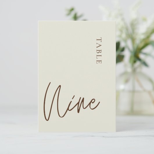 Minimale kalligrafie Tabel negen Tabelnummer Kaart (Staand voorkant)