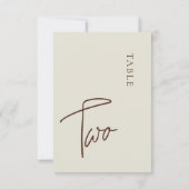 Minimale kalligrafie Tabel twee Tabelnummer Kaart (Achterkant)