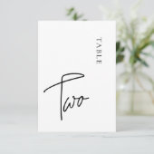 Minimale kalligrafie Tabel twee Tabelnummer Kaart (Staand voorkant)
