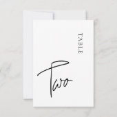 Minimale kalligrafie Tabel twee Tabelnummer Kaart (Achterkant)