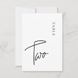 Minimale kalligrafie Tabel twee Tabelnummer Kaart