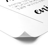 Minimale kalligrafie tekst script Mimosa Bar Bord Poster (Hoek)