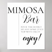 Minimale kalligrafie tekst script Mimosa Bar Bord Poster (Voorkant)