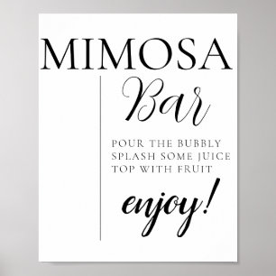 Minimale kalligrafie tekst script Mimosa Bar bord Poster