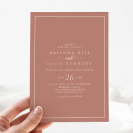 Minimale kalligrafie Terracotta Casual bruiloft Kaart