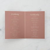 Minimale kalligrafie Terracotta Folded Wedding Programma (Binnen)