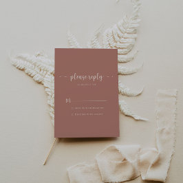 Minimale kalligrafie Terracotta Wedding RSVP