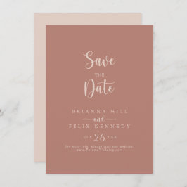 Minimale kalligrafie Terracotta Wedding Save The Date