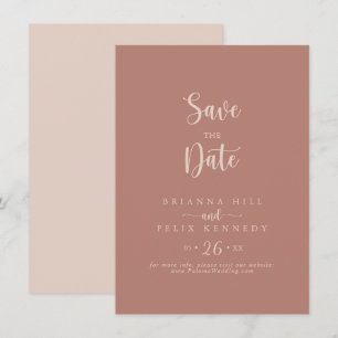Minimale kalligrafie Terracotta Wedding Save The Date
