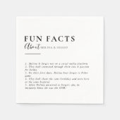 Minimale kalligrafie Trivia Fun Facts Wedding Servet (Voorkant)