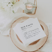 Minimale kalligrafie Trivia Fun Facts Wedding Servet