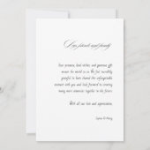 Minimale kalligrafie trouwfoto's Dank u kaart (Achterkant)