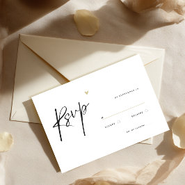Minimale kalligrafie typografie bruiloft  RSVP kaartje