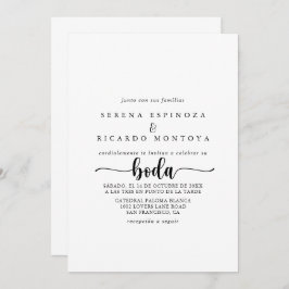 Minimale kalligrafie Uitnodiging tot huwelijk