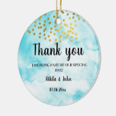 Minimale kalligrafie van Turquoise bedankt je guns Keramisch Ornament (Links)