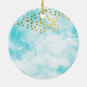 Minimale kalligrafie van Turquoise bedankt je guns Keramisch Ornament (Achterkant)