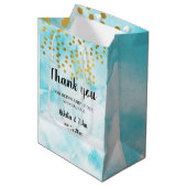 Minimale kalligrafie van Turquoise bedankt je guns Medium Cadeauzakje (Voorkant Gekanteld)