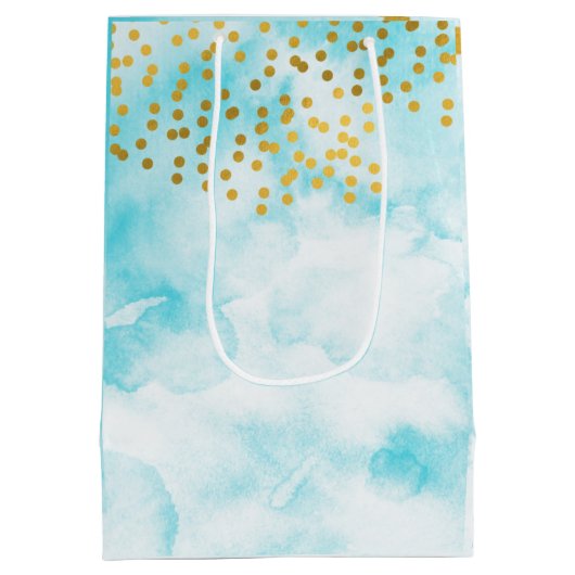 Minimale kalligrafie van Turquoise bedankt je guns Medium Cadeauzakje (Achterkant)