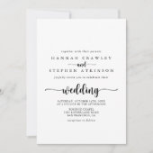 Minimale kalligrafie voor en achter bruiloft kaart (Voorkant)