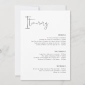 Minimale kalligrafie vrijgezellenweekend-itinerari kaart (Achterkant)