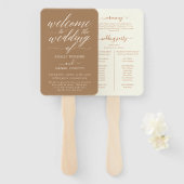 Minimale kalligrafie We doen bruiloft programma Handwaaier (Voorkant en achterkant)