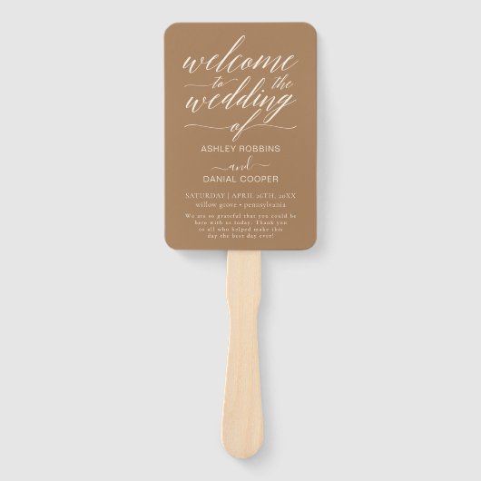 Minimale kalligrafie We doen bruiloft programma Handwaaier (Voorkant)