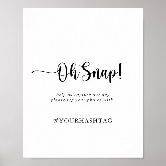 Minimale kalligrafie Weddenschap Oh onverwacht geb Poster (Voorkant)