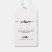 Minimale kalligrafie WelkomstcadeLabels voor wedde Cadeaulabel (Voorkant)