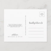 Minimale kalligrafie Zilver Dank u Briefkaart (Achterkant)