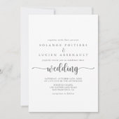 Minimale kalligrafie Zilverwedding Kaart (Voorkant)