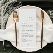 Minimale kalligrafie zwart & wit | Dinner bruiloft Menu