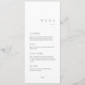 Minimale kalligrafie zwart & wit | Dinner bruiloft Menu (Voorkant)