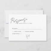 Minimale kalligrafie zwart-wit foto RSVP kaart (Voorkant)