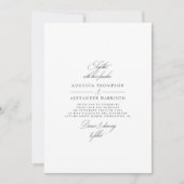 Minimale kalligrafie zwart & wit klassieke bruilof kaart (Voorkant)