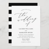 Minimale kalligrafie zwart-wit | Weddenschap Kaart (Voorkant / Achterkant)