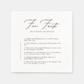 Minimale kalligrafiescript Funny Fun Facts Wedding Servet (Voorkant)