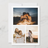 Minimale kalligrafiescript QR Code 3 Foto opslaan Save The Date (Achterkant)