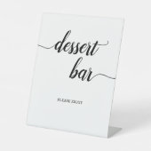 Minimale kalligrafiescript Wedding Dessert Bar Reclamebord Met Voetstuk (Voorkant)