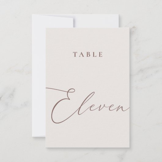 Minimale kalligrafietabel Elf Tabelnummer Kaart (Voorkant)