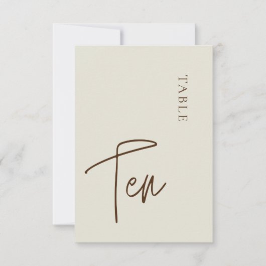 Minimale kalligrafietabel tien Tabelnummer Kaart (Voorkant)