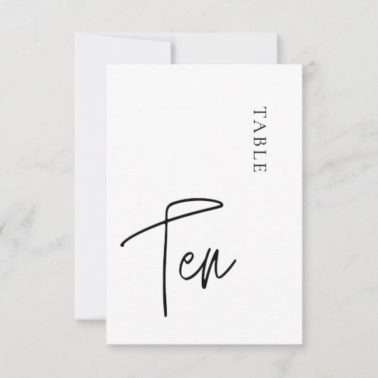 Minimale kalligrafietabel tien Tabelnummer Kaart (Voorkant)