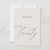 Minimale kalligrafietabel Twintig tabelnummer Kaart (Achterkant)