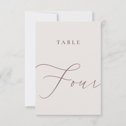 Minimale kalligrafietabel Vier tabelnummer Kaart (Achterkant)