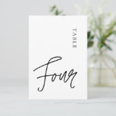 Minimale kalligrafietabel Vier tabelnummer Kaart (Staand voorkant)